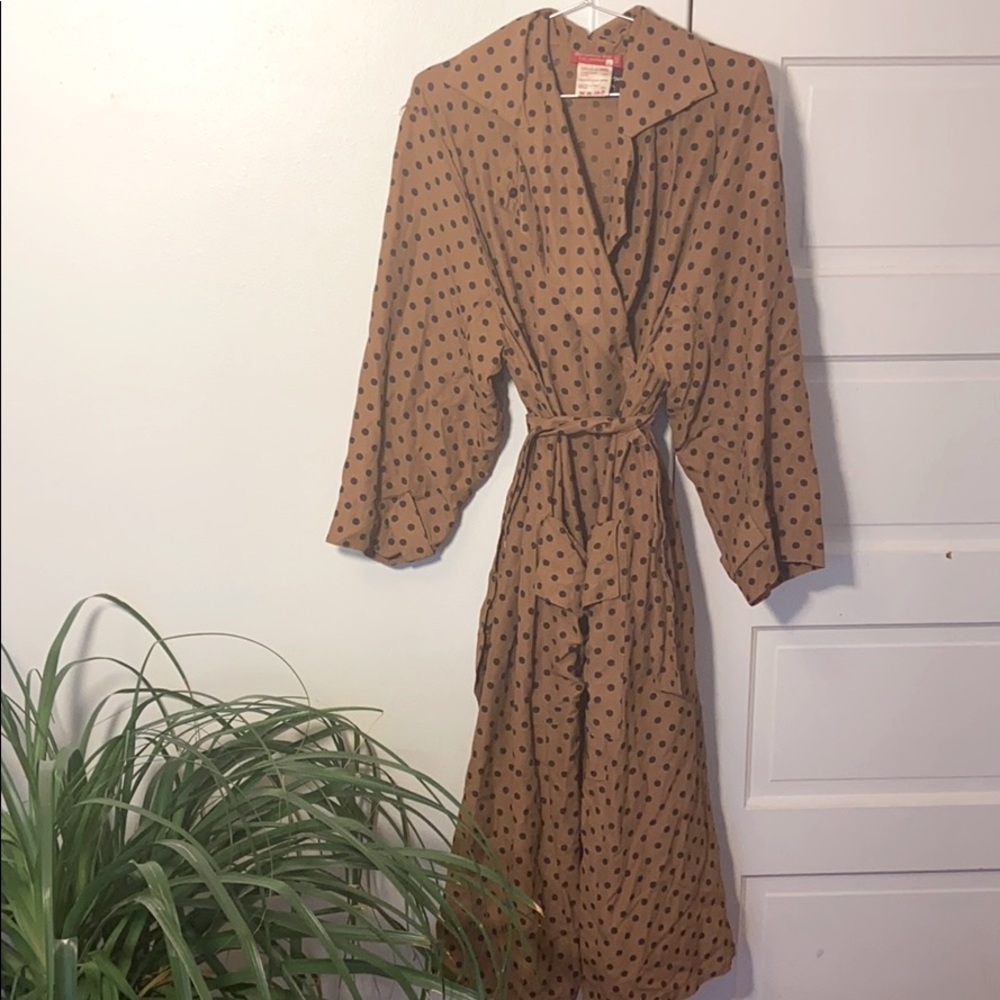 Vintage Polka Dot Trench Coat